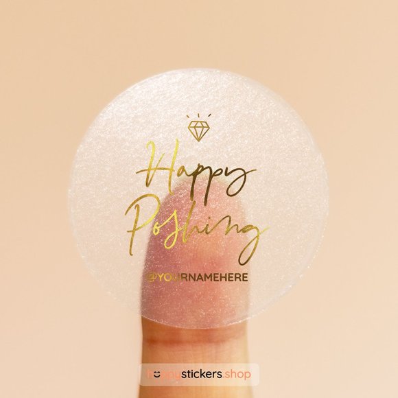 Happy Poshing Stickers & Labels with your custom text or name. - Picture 12 of 17